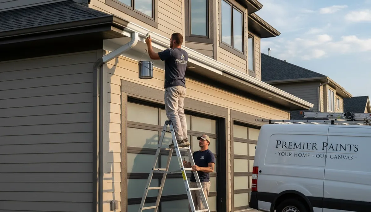 Professional gutter painting on coastal home in Clearwater, FL by expert house painters