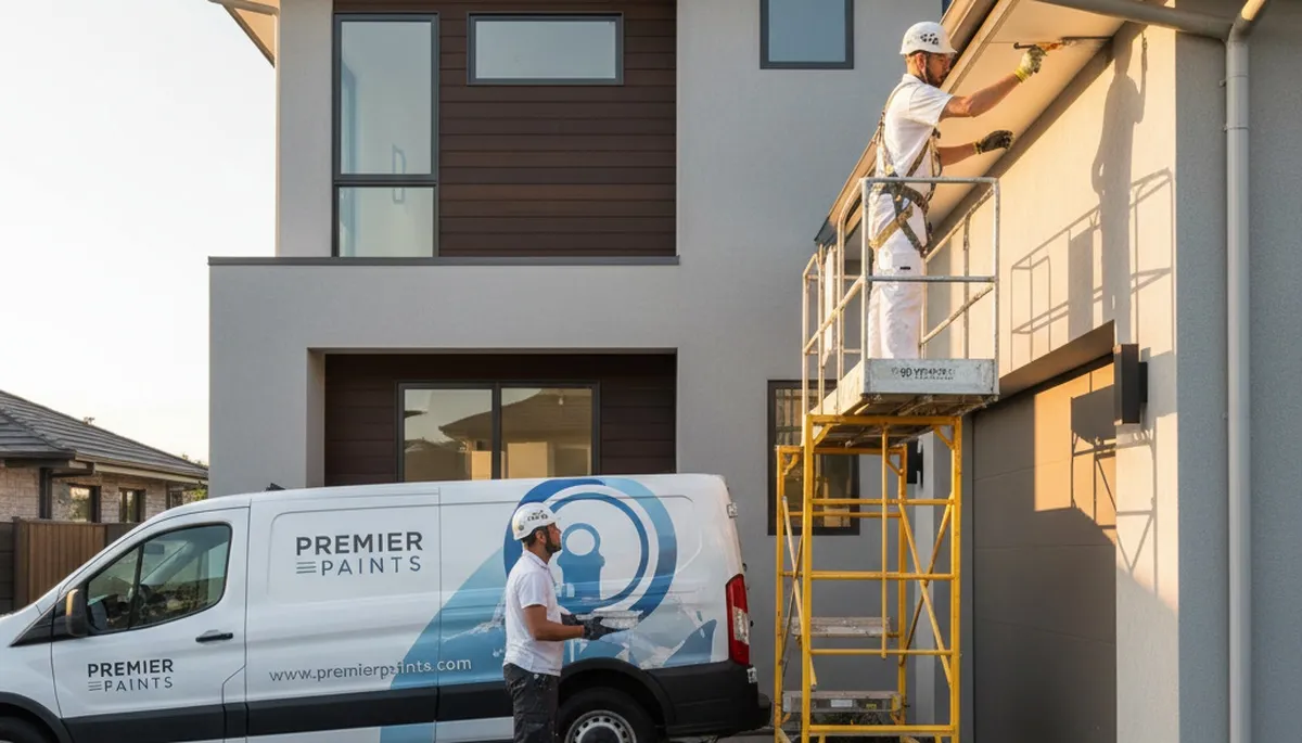 Professional gutter painting on coastal home in Clearwater, FL by expert house painters