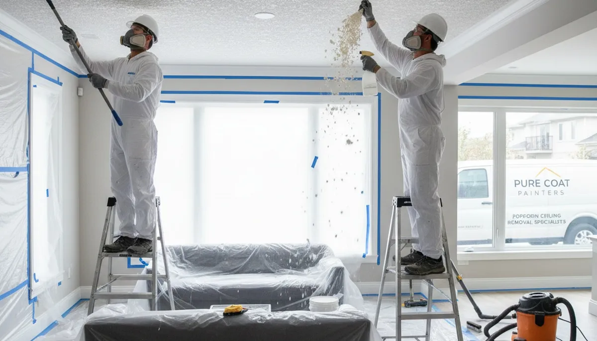 Professional popcorn ceiling removal and refinishing in Clearwater, FL home interior